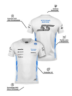 Camiseta Dryfit Williams Alex Albon Branco 2025