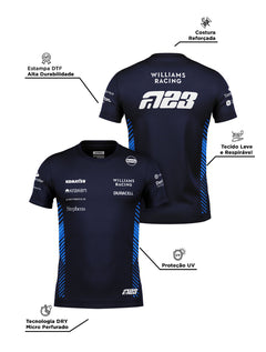 Camiseta Dryfit Williams Alex Albon Azul Marinho 2025