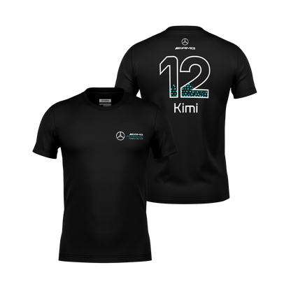 Camiseta Dryfit Mercedes Kimi Antoneli Minimal Preto 2025