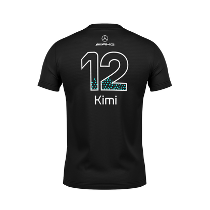 Camiseta Dryfit Mercedes Kimi Antoneli Minimal Preto 2025