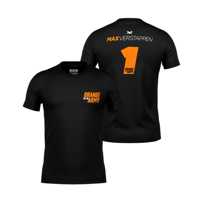 Camiseta Dryfit RedBul Max Verstappen Orange Army Preto 2025