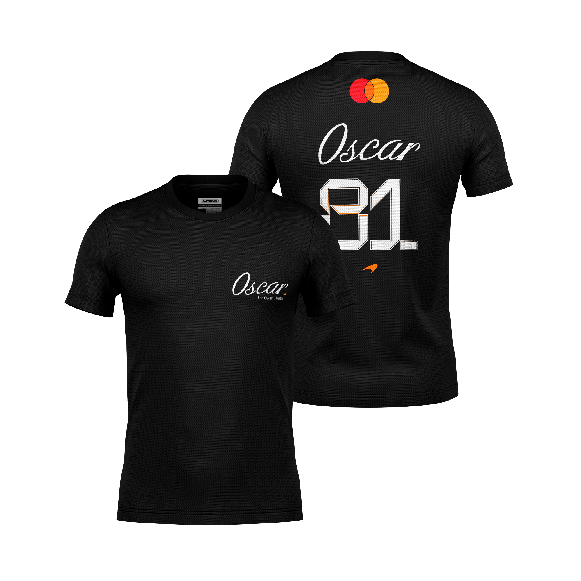 Camiseta Dryfit McLaren Oscar Piastri Minimal Preto 2025