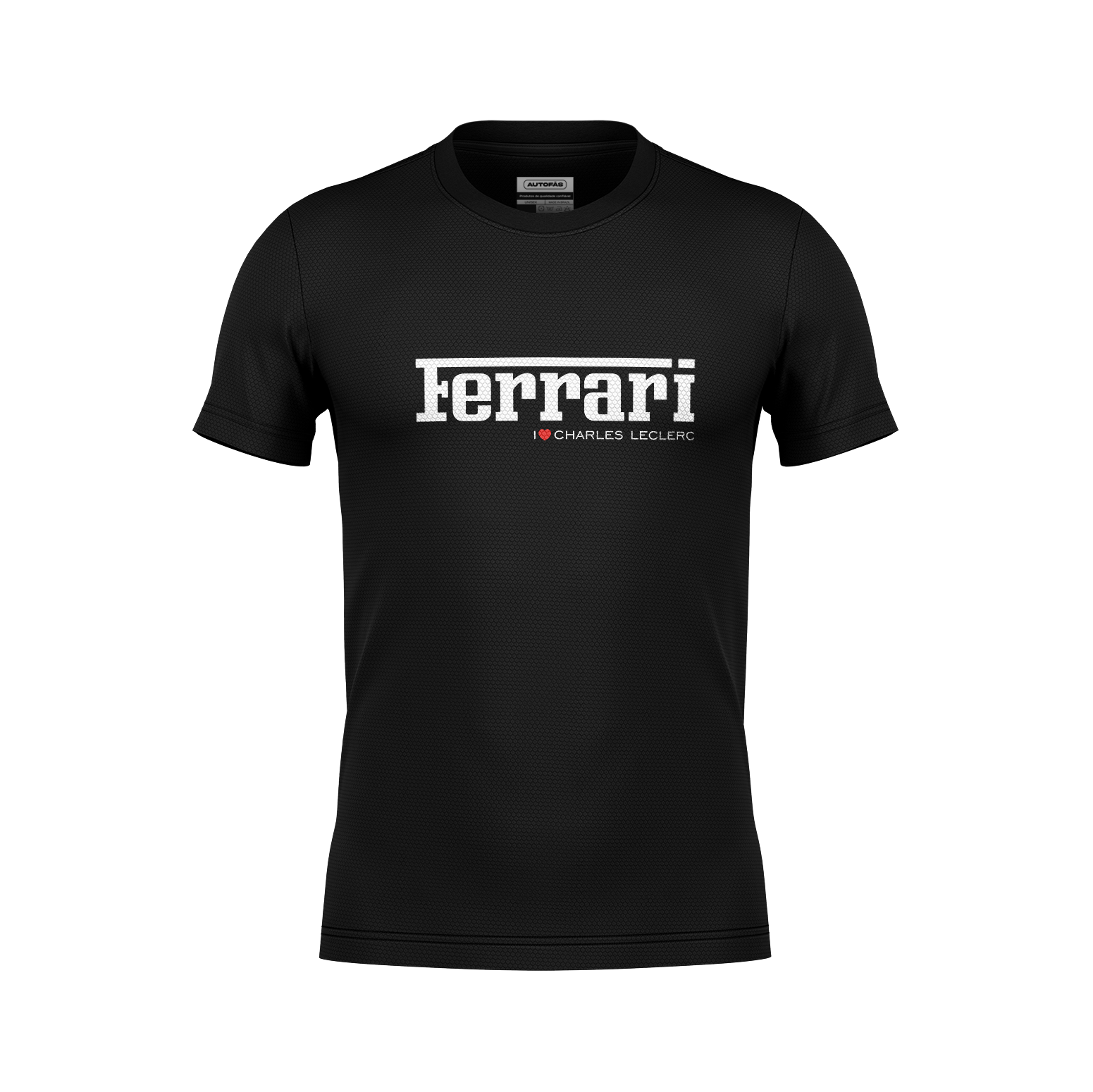 Camiseta Dryfit Ferrari Charles Leclerc Minimal Preto 2025