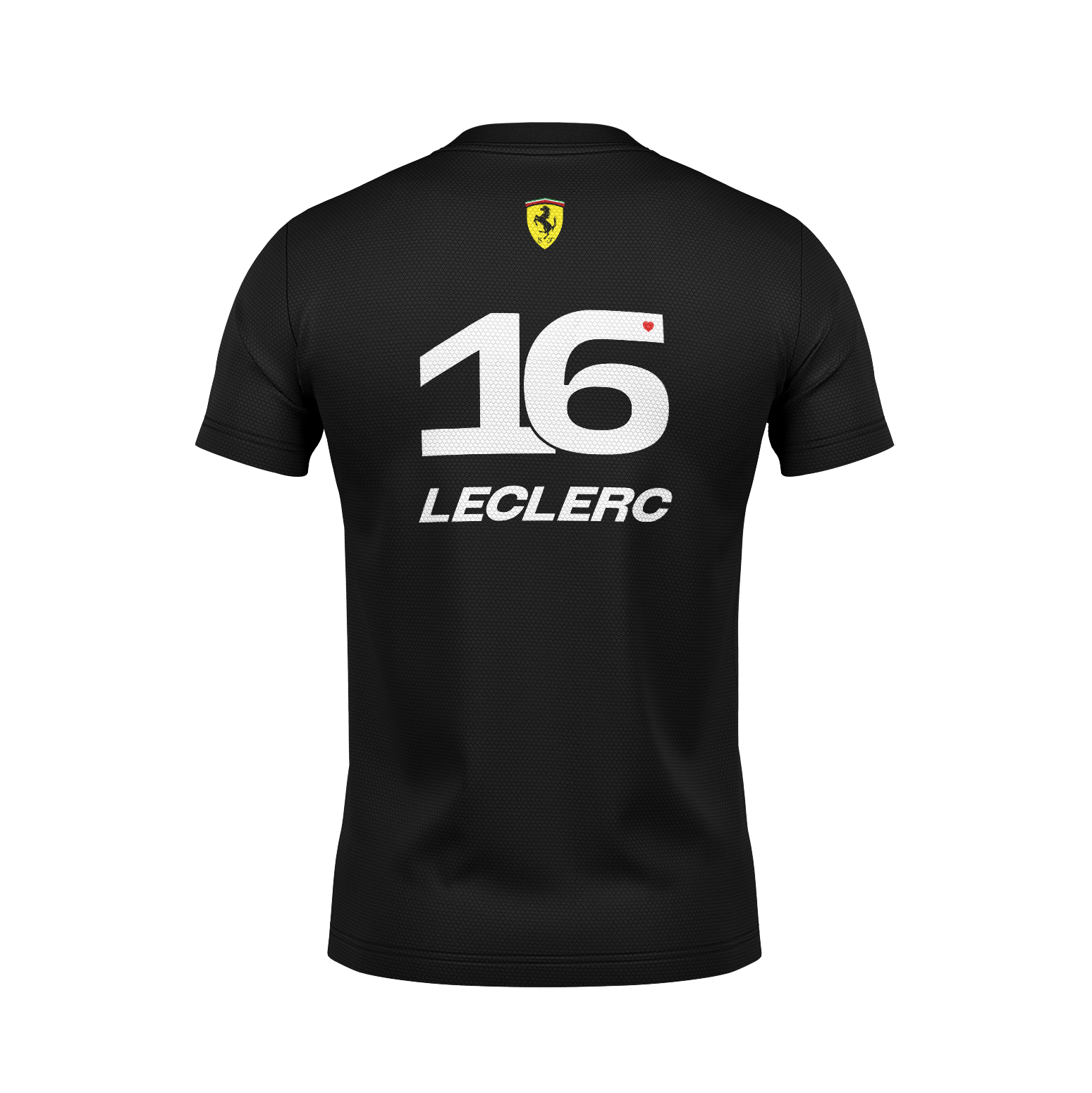 Camiseta Dryfit Ferrari Charles Leclerc Minimal Preto 2025