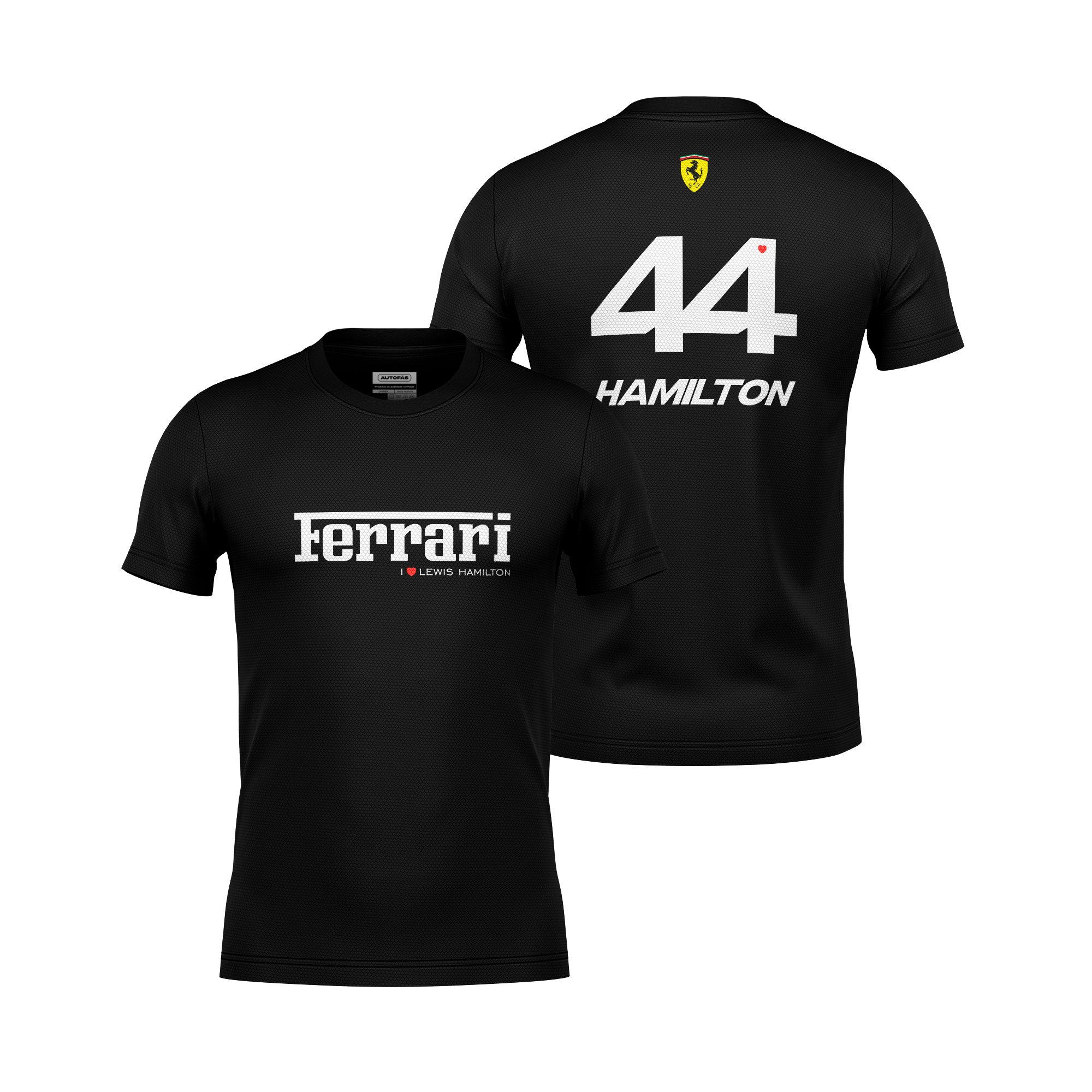 Camiseta Dryfit Ferrari Lewis Hamilton Minimal Preto 2025