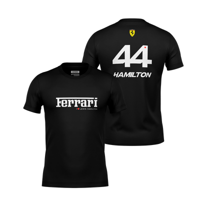 Camiseta Dryfit Ferrari Lewis Hamilton Minimal Preto 2025