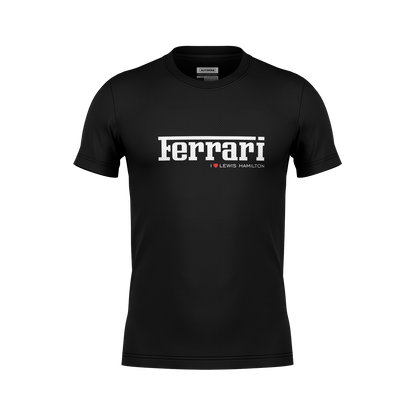 Camiseta Dryfit Ferrari Lewis Hamilton Minimal Preto 2025