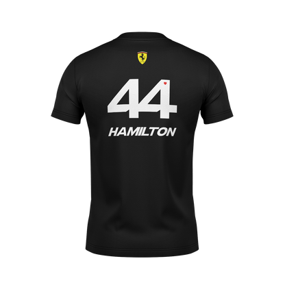 Camiseta Dryfit Ferrari Lewis Hamilton Minimal Preto 2025