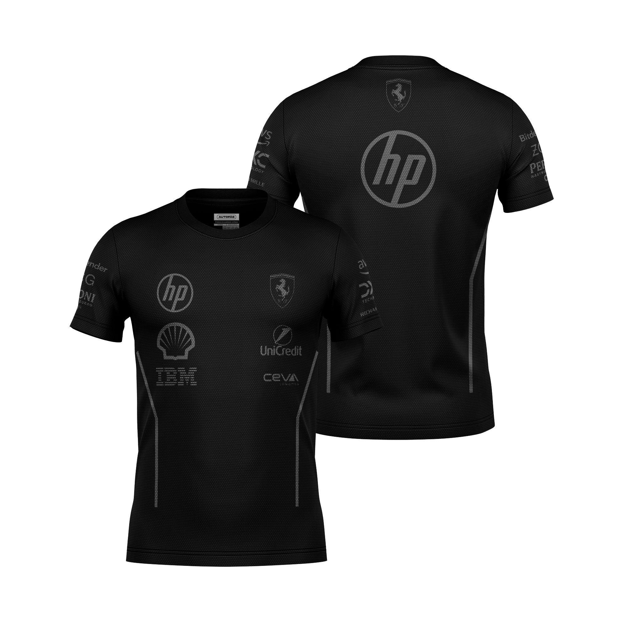 Camiseta Ferrari Equipe All Black 2025 Preto