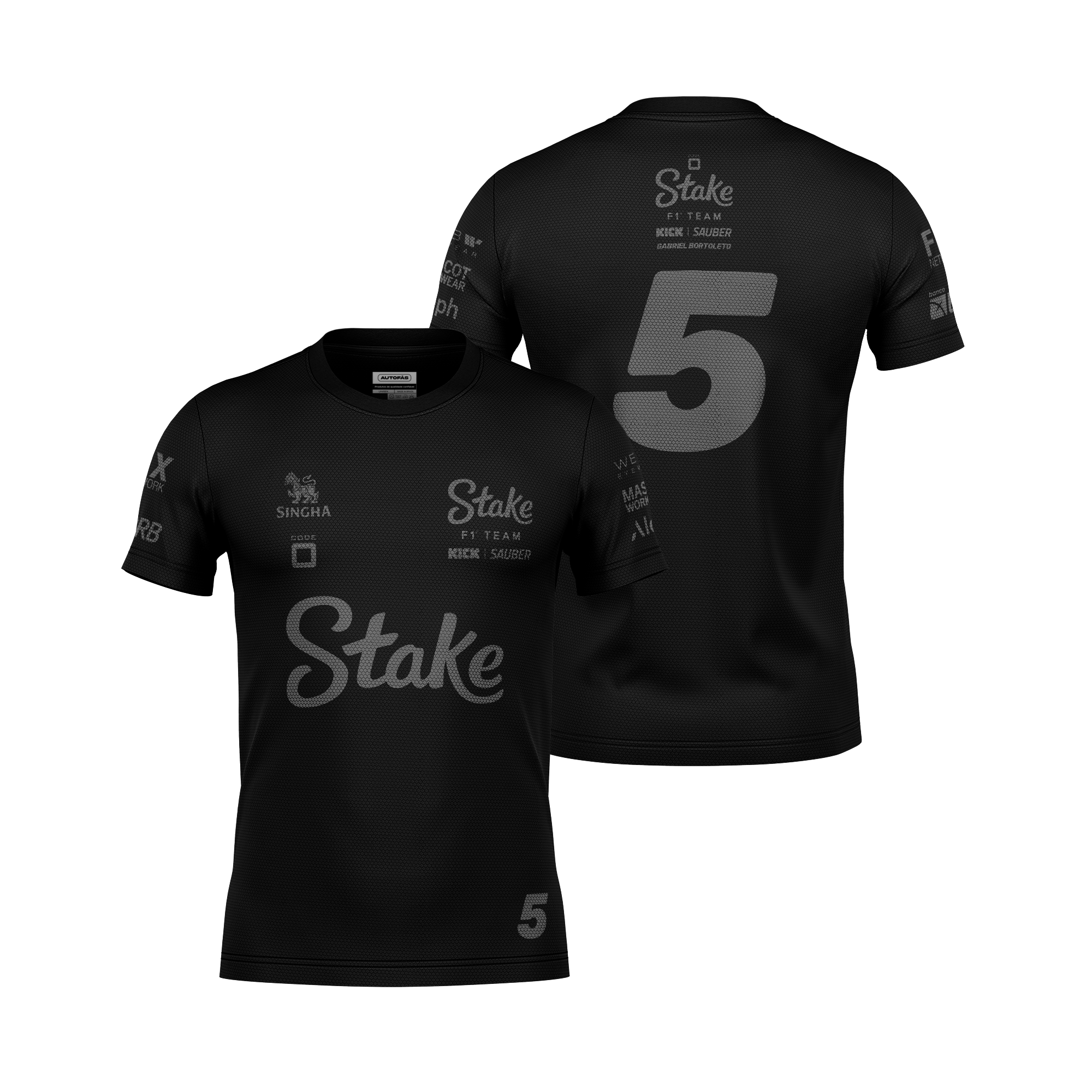 Camiseta Sauber Gabriel Bortoleto All Black 2025 Preto