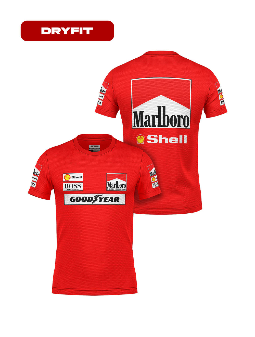 Camiseta Dryfit McLaren Marlboro Vermelho Retrô
