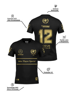Camiseta Dryfit Lotus John Player 80s Preto 2025