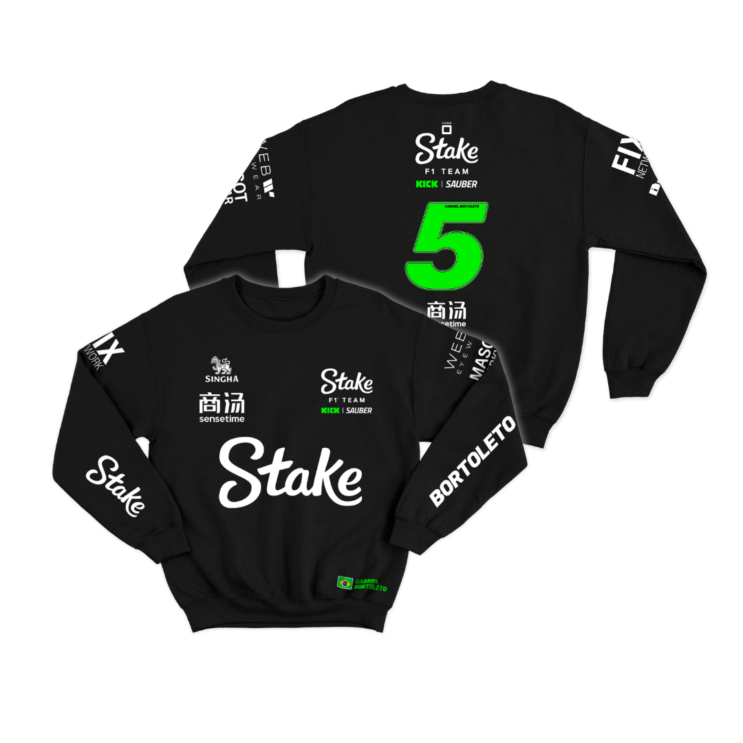 Moletom Stake Sauber Gabriel Bortoleto 2025 Preto