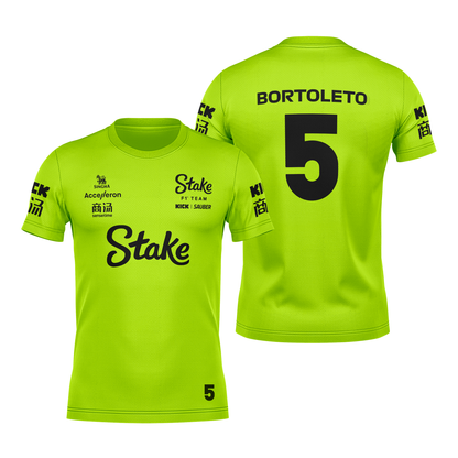 Camiseta DryFit Gabriel Bortoleto Stake Sauber 2024 Verde