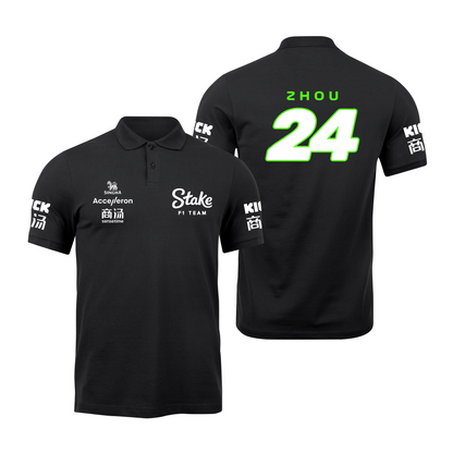 Camisa Polo Zhou Stake Sauber 2024 Preta