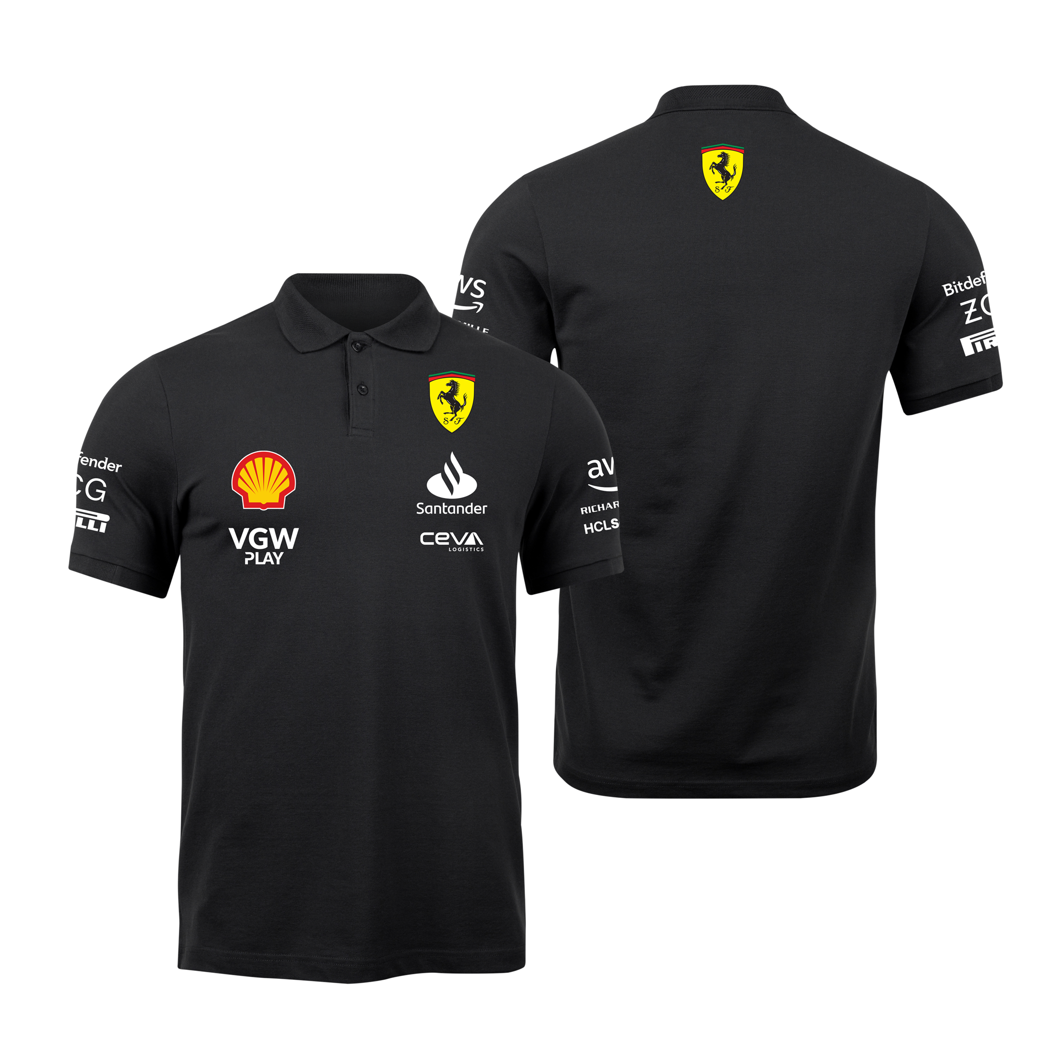 Camisa Polo Ferrari 2024 Preta