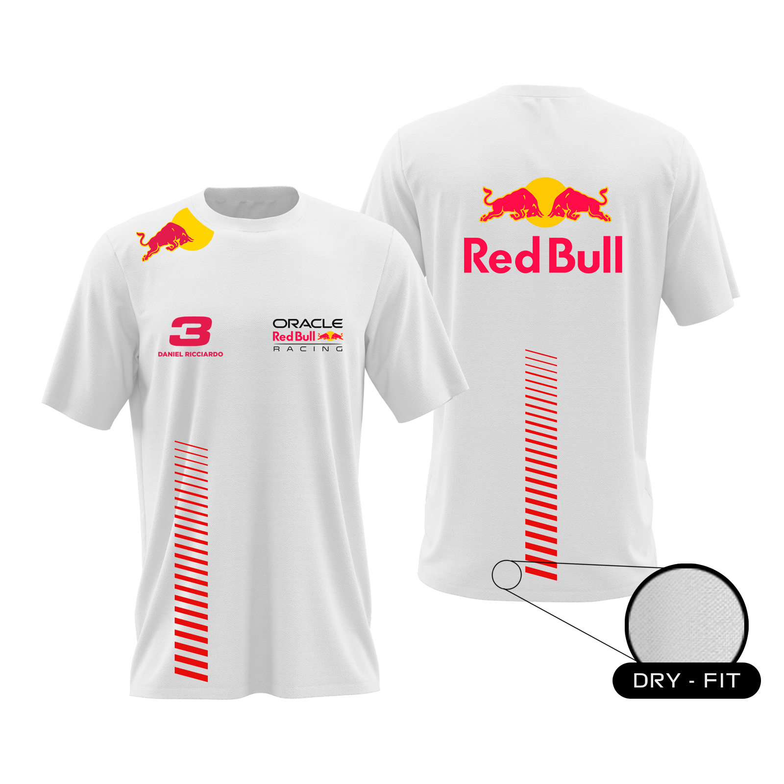 Camiseta DryFit Daniel Ricciardo Red Bull Racing 2023 Branca