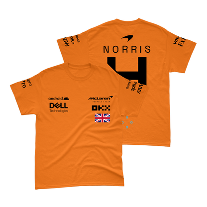 Camiseta Algodão Lando Norris McLaren 2024 Laranja