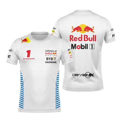 Camiseta DryFit  Max Verstappen Red Bull Racing 2024 Branca