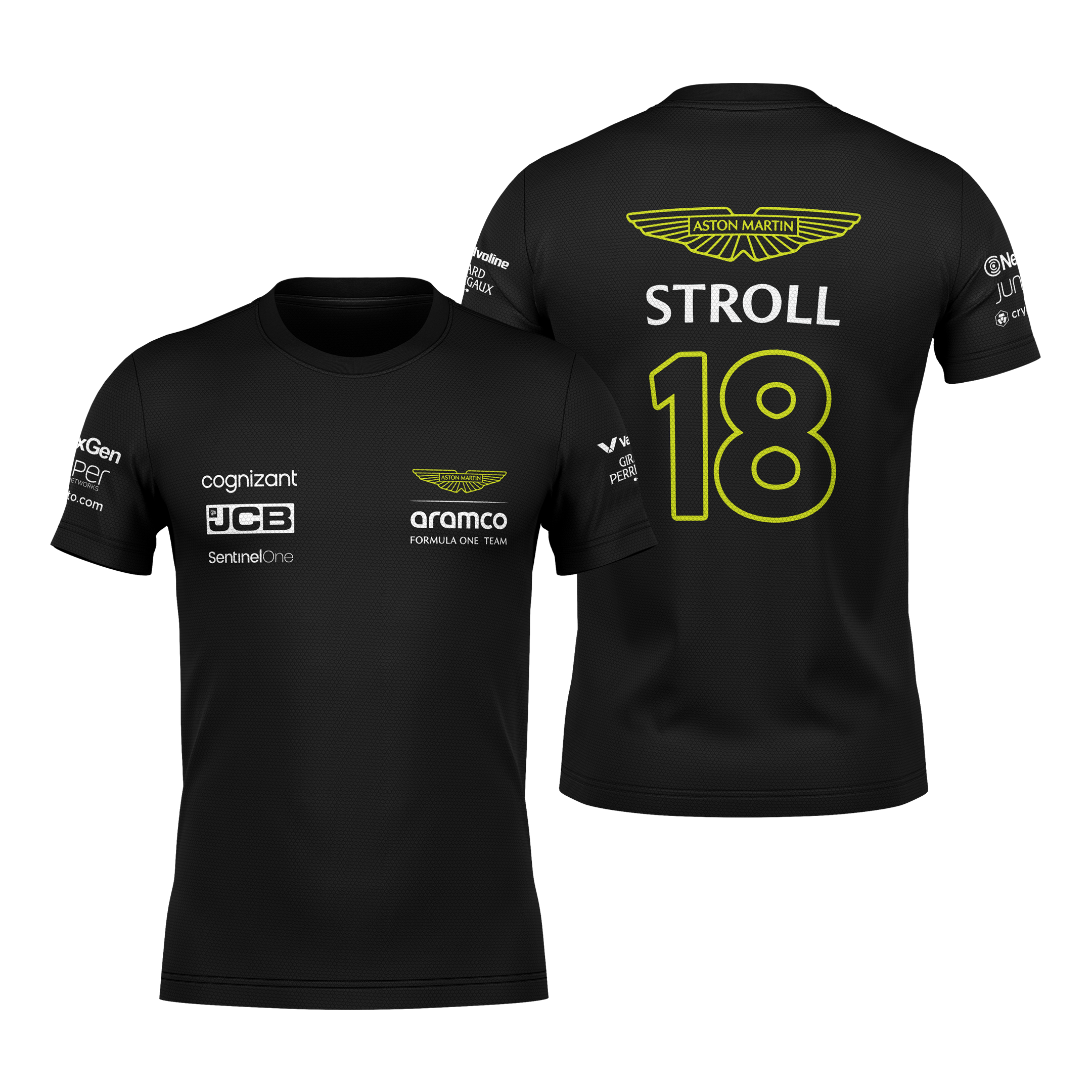 Camiseta DryFit Lance Stroll Aston Martin 2024 Preta