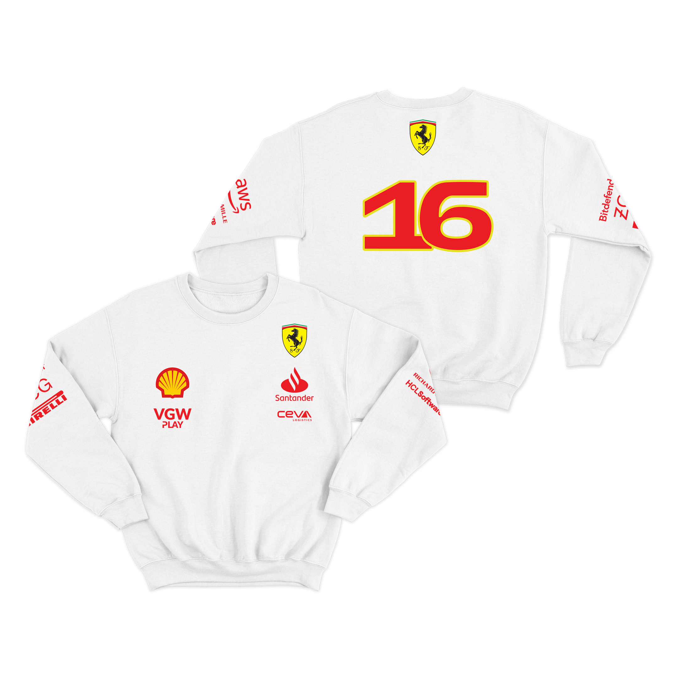 Moletom Ferrari Branco 2024 Charles Leclerc