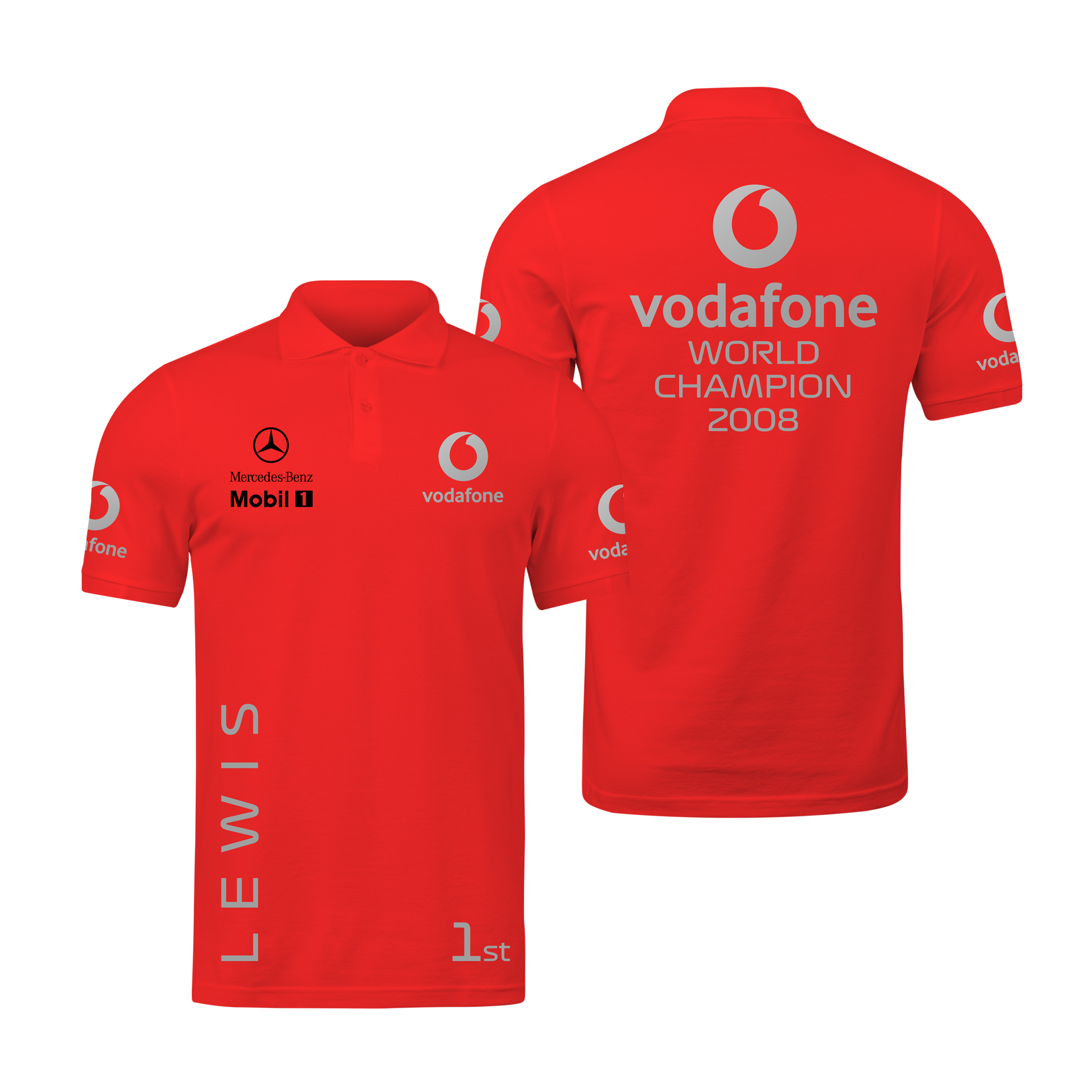 Camisa Polo Lewis Hamilton McLaren Vodafone 2008 WDC