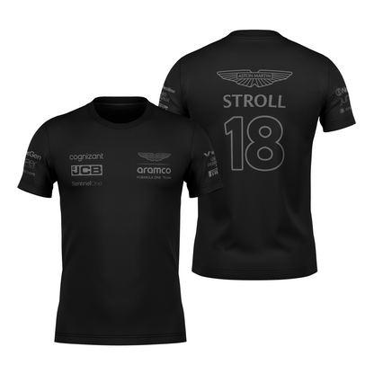 Camiseta DryFit Lance Stroll Aston Martin 2024 All Black