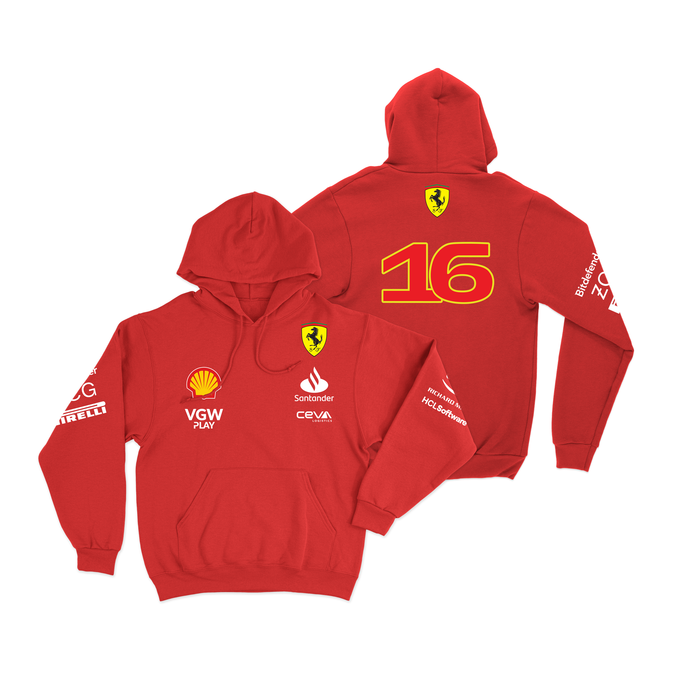 Moletom Canguru Ferrari Vermelho 2024 Charles Leclerc