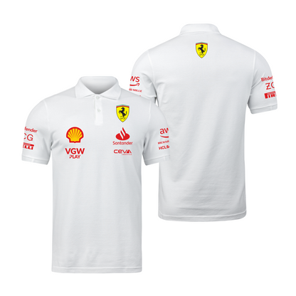 Camisa Polo Ferrari 2024 Branca