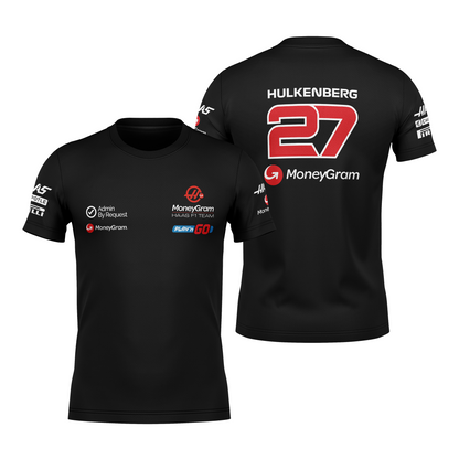 Camiseta DryFit Nico Hulkenberg Haas F1 2024 Preta