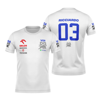 Camiseta DryFit Visa Racing Bulls Daniel Ricciardo Branca 2024