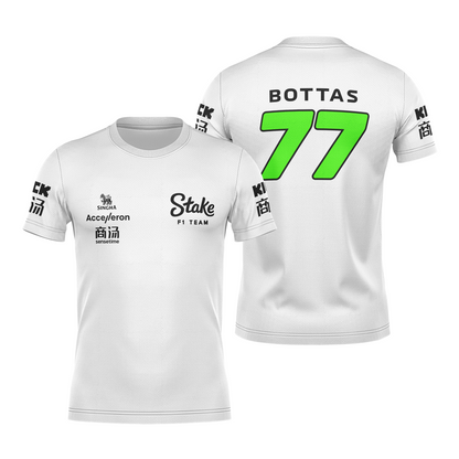 Camiseta DryFit Valtteri Bottas Stake Sauber 2024 Branca