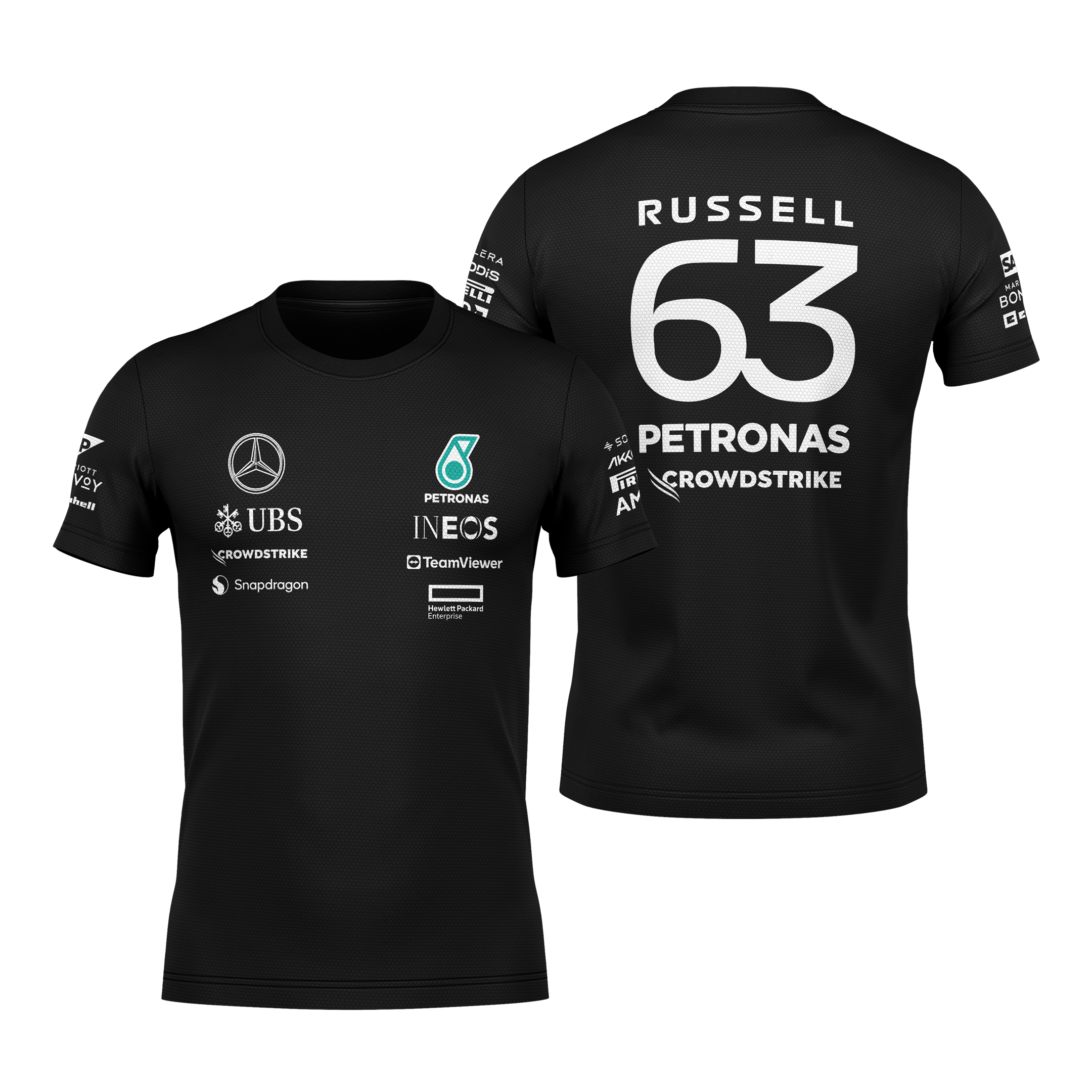 Camiseta DryFit Mercedes 2024 Preta George Russell