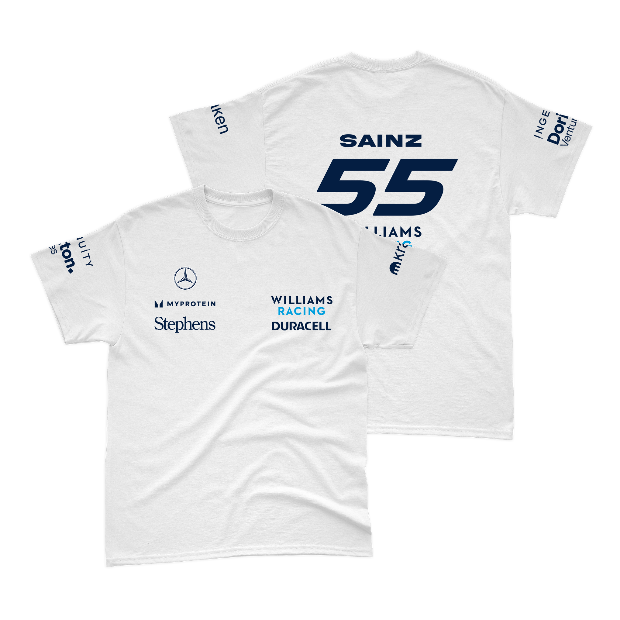 Camiseta Algodão Carlos Sainz Williams Racing Branco