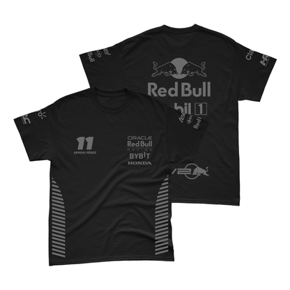 Camiseta Algodão Sergio Perez Red Bull Racing 2024 All Black