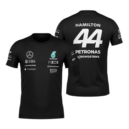 Camiseta DryFit Mercedes 2024 Preta Lewis Hamilton