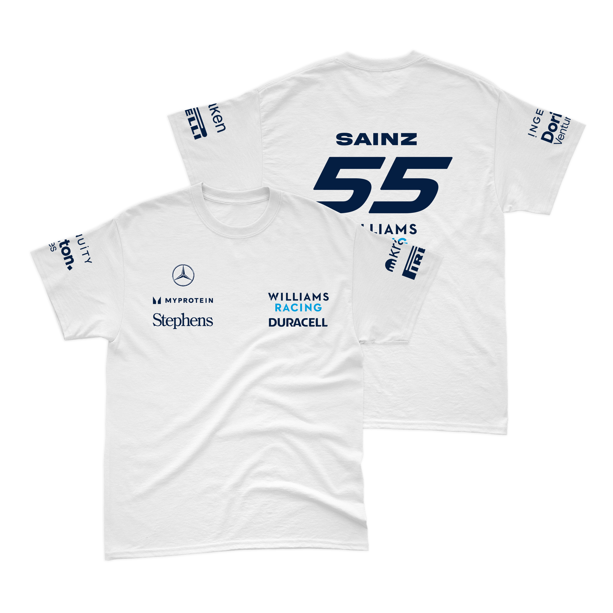 Camiseta Algodão Carlos Sainz Williams Racing Branco