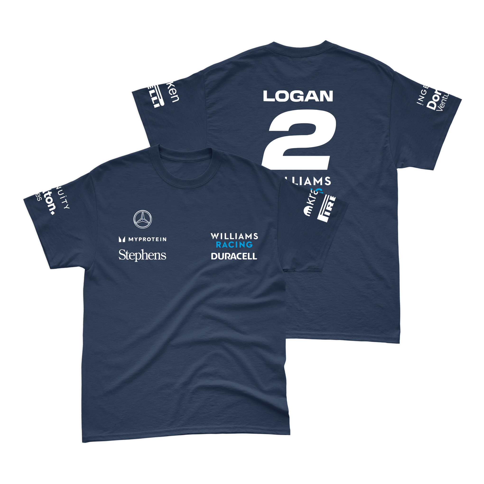 Camiseta Algodão Logan Sargeant Williams 2024 Azul Marinho