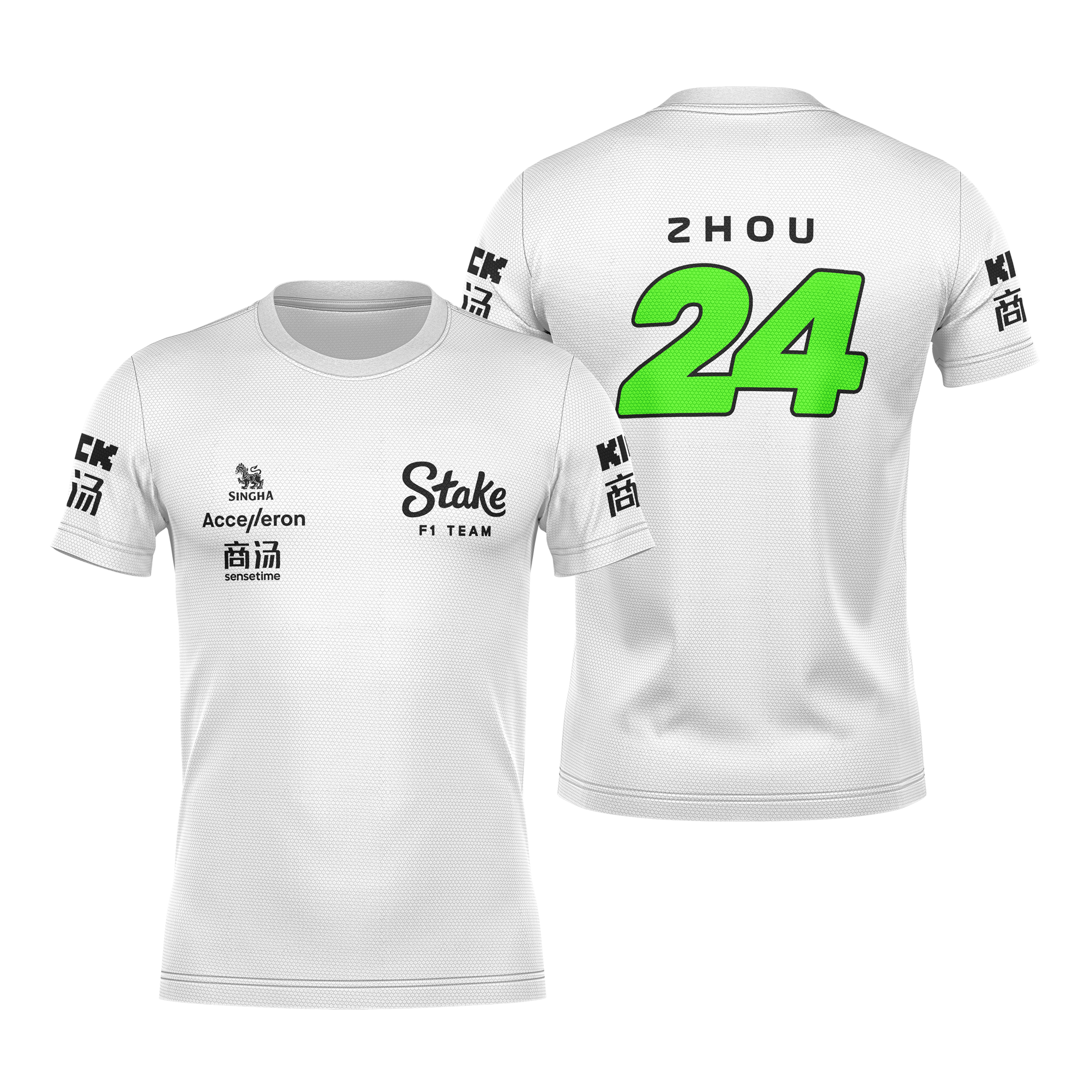 Camiseta DryFit Zhou Stake Sauber 2024 Branca