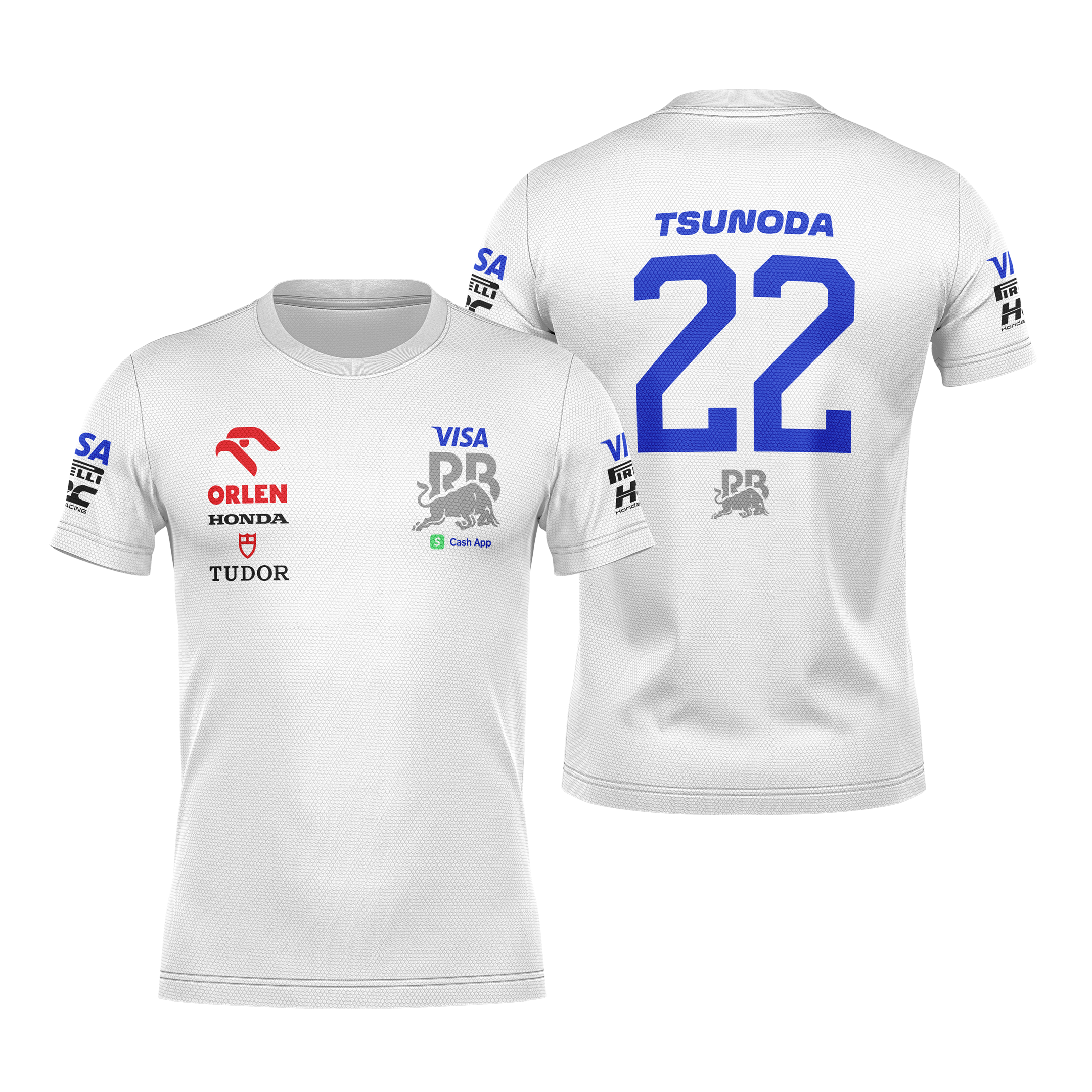 Camiseta DryFit Visa Racing Bulls Yuki Tsunoda Branca 2024