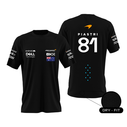 Camiseta DryFit Oscar Piastri Mclaren F1 2023 Preta
