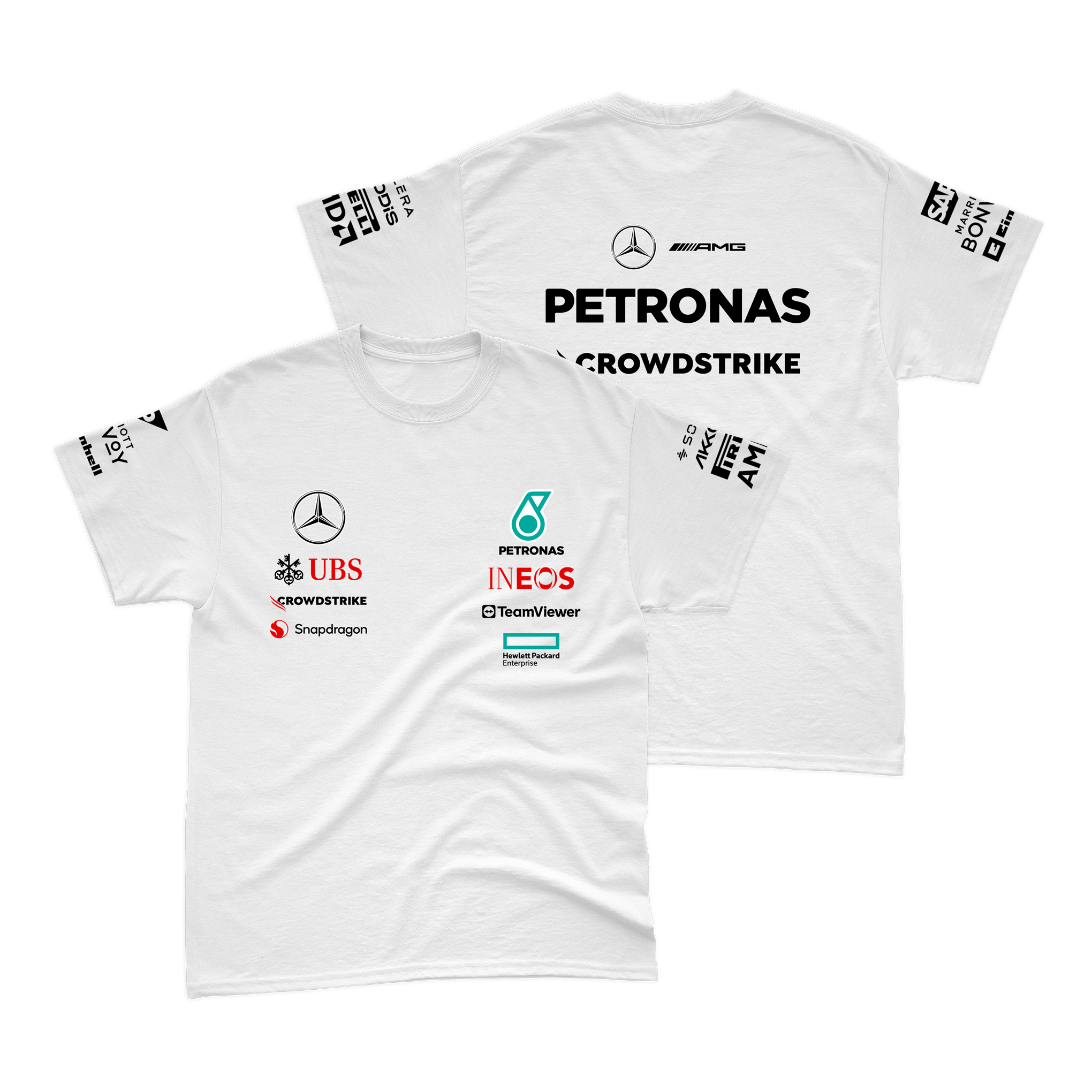 Camiseta Algodão Mercedes 2024 Branca