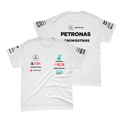 Camiseta Algodão Mercedes 2024 Branca