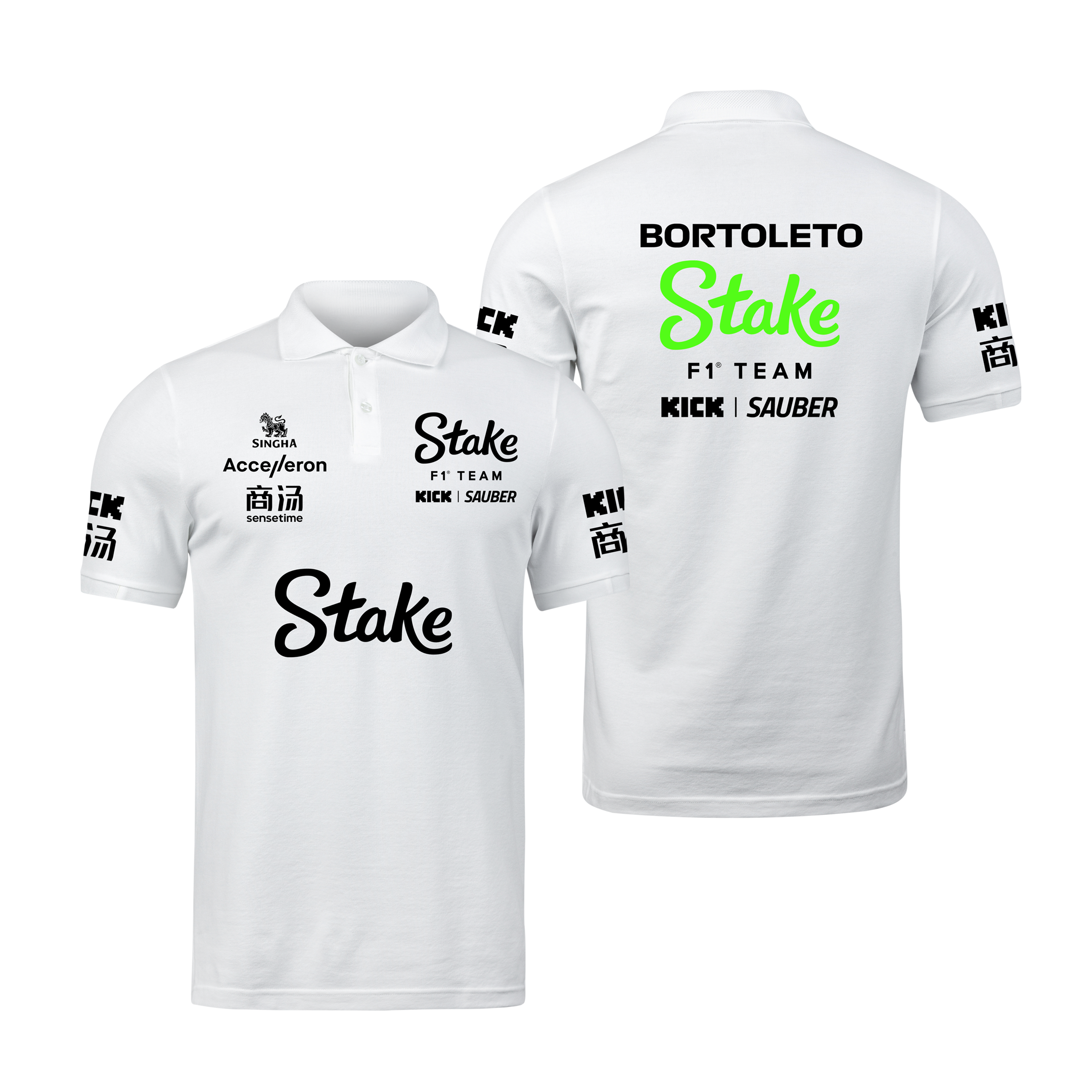 Camisa Polo Gabriel Bortoleto Stake Sauber 2024 Branca SN