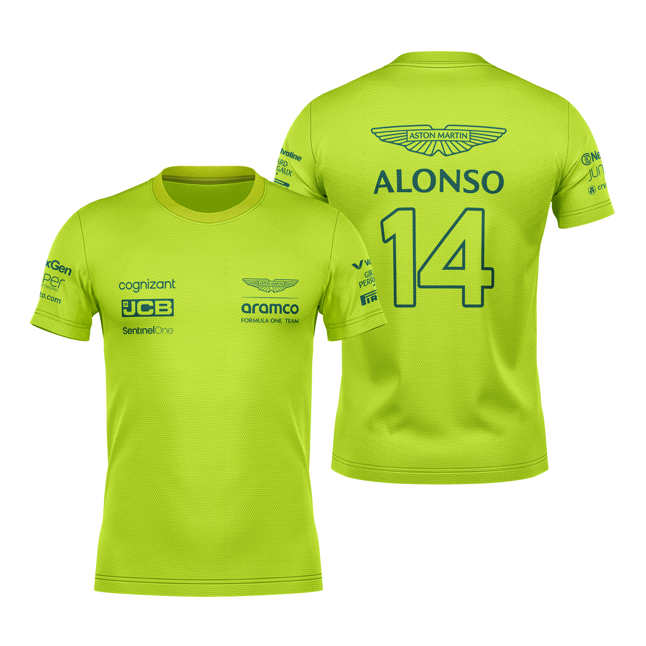 Camiseta DryFit Fernando Alonso Aston Martin 2024 Verde Neon