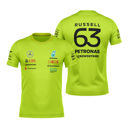 Camiseta DryFit  Mercedes 2024 Verde Neon George Russell