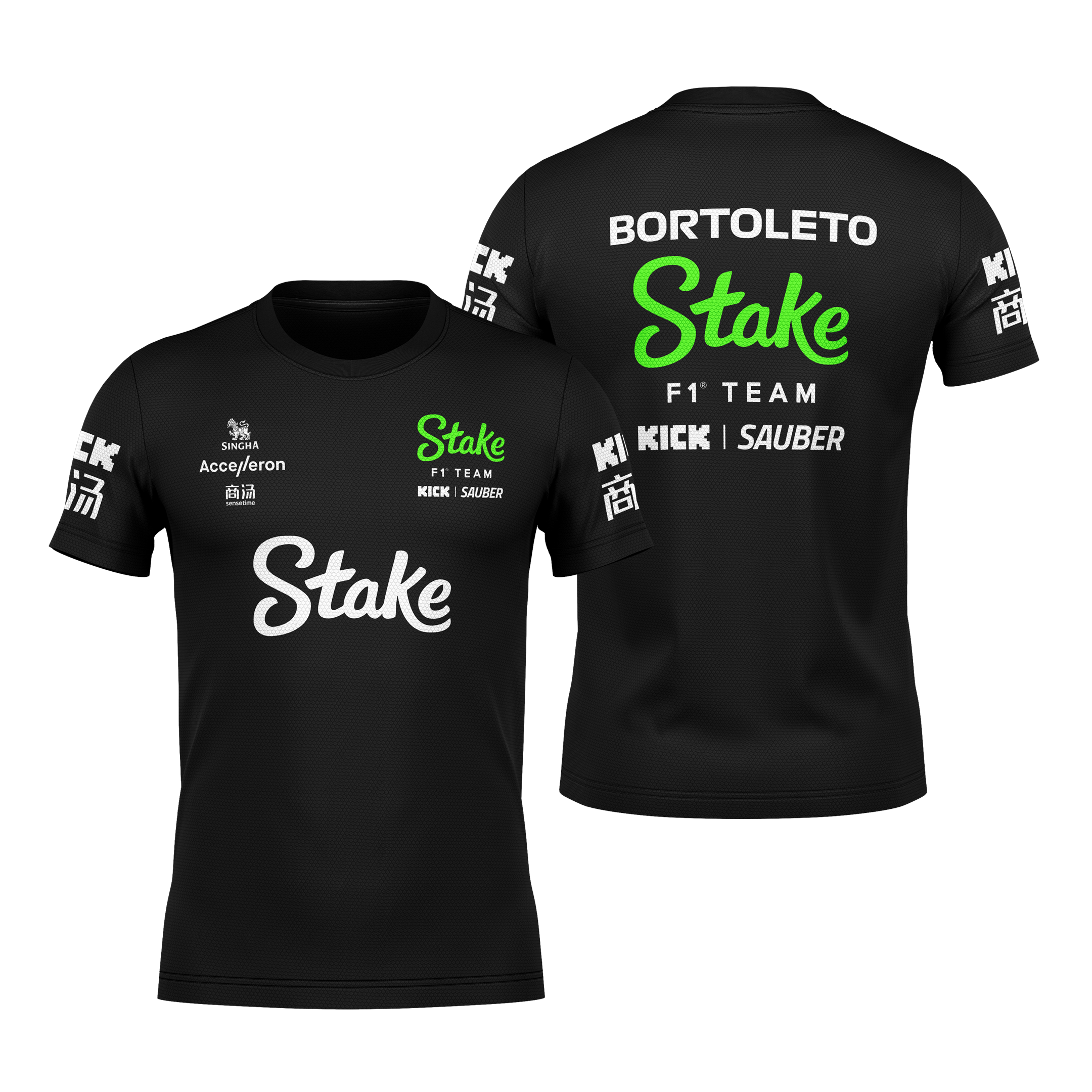 Camiseta DryFit Gabriel Bortoleto Stake Sauber 2024 Preta SN