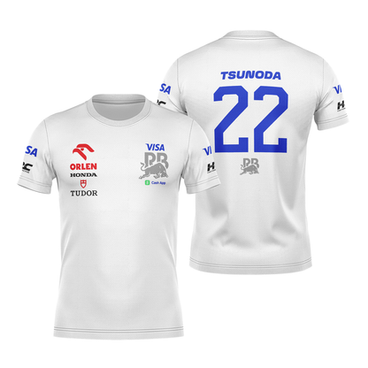 Camiseta DryFit Visa Racing Bulls Yuki Tsunoda Branca 2024