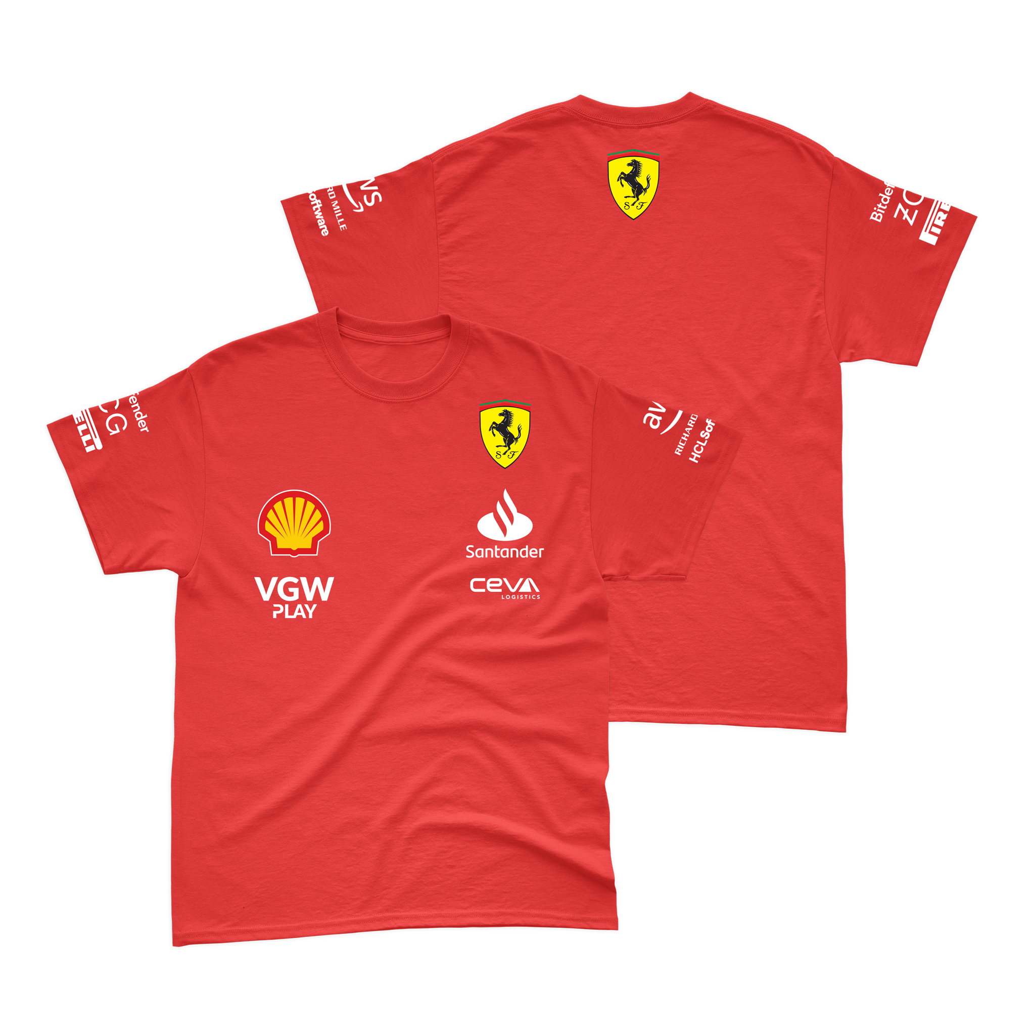 Camiseta Algodão Ferrari 2024 Vermelha