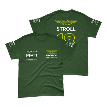 Camiseta Algodão Lance Stroll Aston Martin 2024 Verde